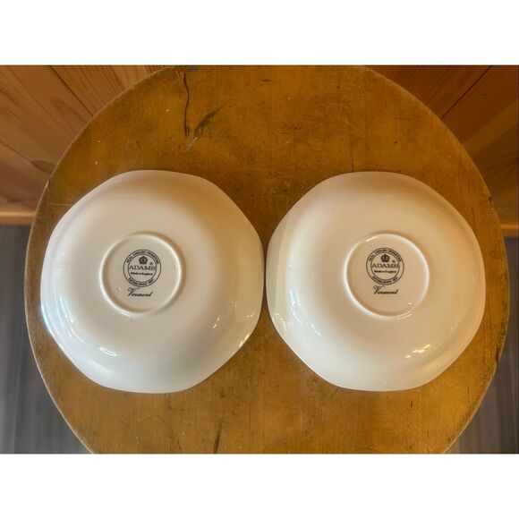 Adams China (Red Trim) Vermont Fruit/Dessert (Sauce) Bowls 5 6/8" - Set of 2 (58 - Picture 4 of 5